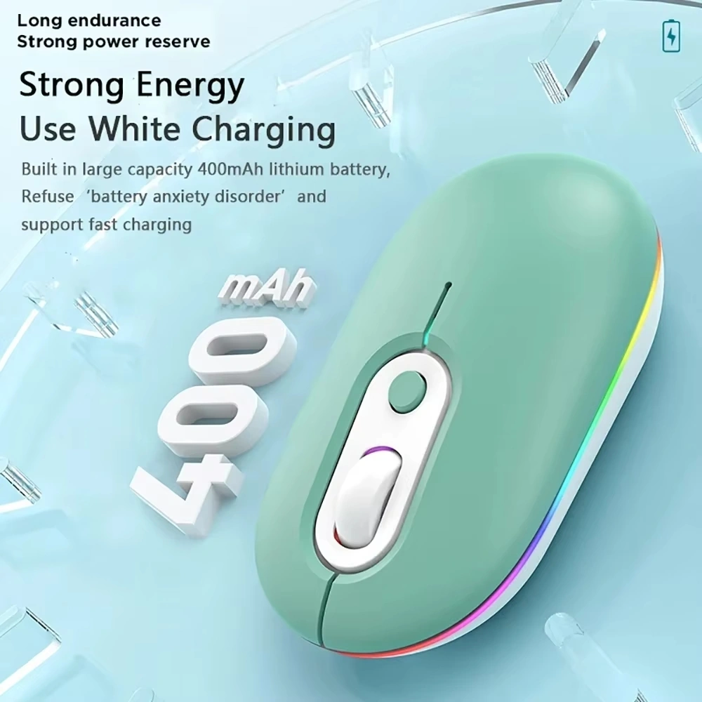 Sones Şarj Edilebilir Aydınlatmalı Sessiz Kablosuz Fare, Stil: 2.4g Yeşil Diğer