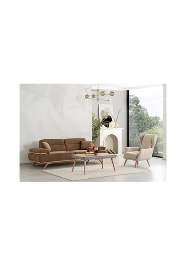 Dekorbizden Sürpirz Koltuk Takımı Krem-31834 7009