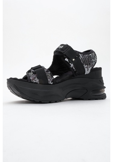 Arthur Siyah-gri Payet Bantlı Kalın Taban Kadın Spor Sandalet Siyah - Gri