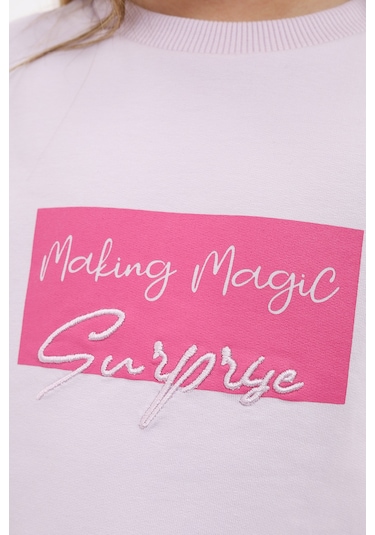 Toontoy Kız Çocuk Nakışlı Eşofman Takım Açık Lila