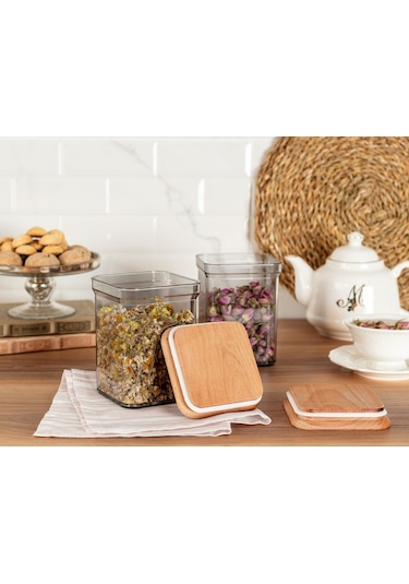 Madame Coco Kaviera 1000ml Ahşap Kapaklı Saklama Kabı 2'li 1ksakl04321000ml-füme Çok Renkli Madame Coco Kaviera 1000ml Ahşap Kapaklı Saklama Kabı 2'li 1ksakl04321000ml-füme Çok Renkli