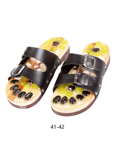 Dolıty Akupunktur Masaj Terlikleri Hediyeler Kaymaz 41'den-42'ye Siyah