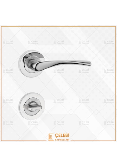 Bravo Kol Yuvarlak Rozetli Nikel Saten Wc Kapı Kolu