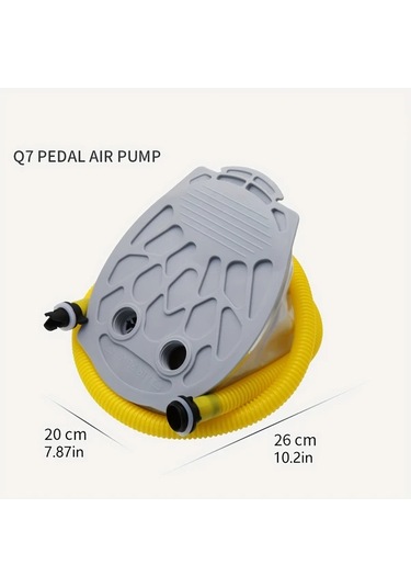 Honeybeeshop Q274.32 Cm Yüksek Basınçlı 7l 9l Ayak Pompası Şişme Tekneler İçin 3.6 Psı Dayanıklı Pvc Gri
