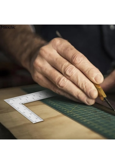 Moveevo Stainless Steel L-şekilli Cetvel 50x100mm: Dayanıklı, Korozyona Dayanıklı, Hassas Ölçü İçin Profesyonel Araç