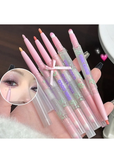 Çift Kafalı Yalan İpekböceği Kalem Mat Pembe Parlatıcı Anahat Gözler Sedefli 03 250mg 002