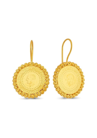 Dorikalı Çeyrek Altınlı 22 Ayar Küpe