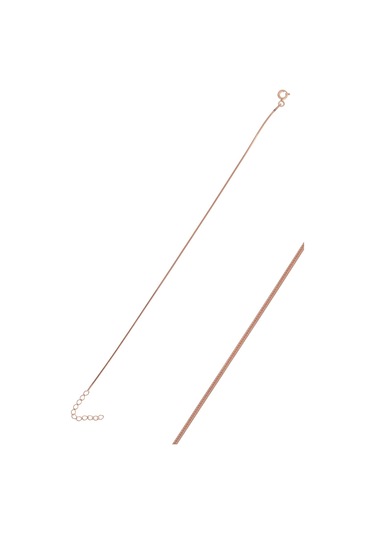 Söğütlü Silver Gümüş Rose Yılan Zincir Halhal Gümüş - Rose Gold