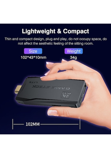 Vkemall 1080p Video Oyun Çubuğu Konsolu Çift 2.4g Kablosuz Kontrol Cihazı Oyun Kumandası