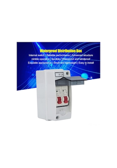 Aubyhe Dış Mekan Ip65 Su Geçirmez Dağıtım Kutusu, 2 Yollu Yangın Engelleme C Tipi Minik Devre Kesici, 16a-32a