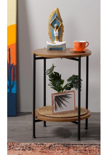 Çift Katlı Sehpa Yuvarlak