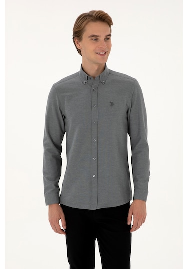 U.s. Polo Assn. Erkek Antrasit Gömlek Basic 50316723-vr006 Antrasit