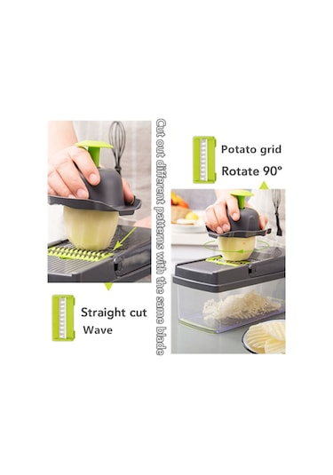 Mutfak Dilimleyici Meyve Kesici Patates Soyucu Yeşil-Siyah