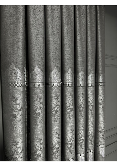 Fon Perde Pano Fonluk Nilo Desen - Antrasit-gri Çok Renkli