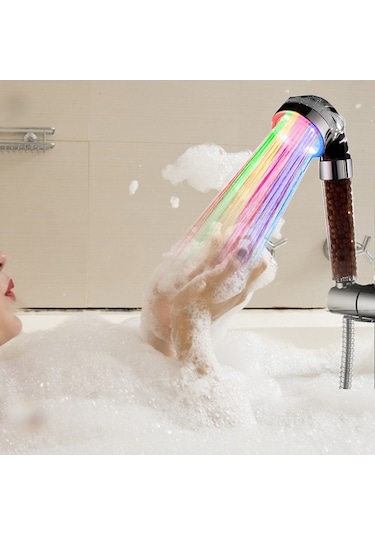 Pazly Filtreli 7 Renkli Led Duş Başlığı - Otomatik Işık Değişen, Su Tasarruflu G1/2 Banyo Duş Başlığı Diğer