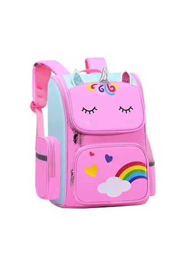 Sevimli Kız Tek Boynuzlu At Okul Çantası Yw45bl Açık Pembe