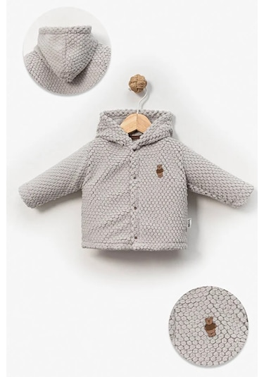 Kabartmalı Minikler Desenli Wellsoft Hırka Bej