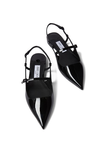 Jimmy Choo Didi Patente Deri Balerin Ayakkabılar Siyah