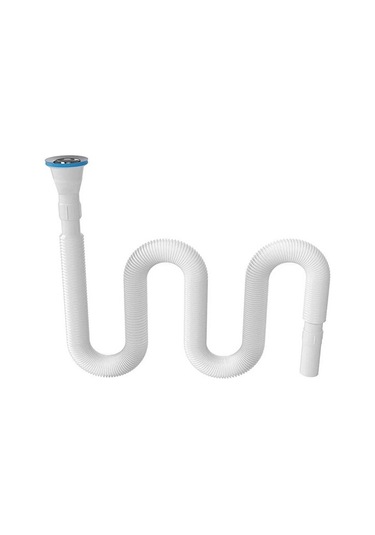 Özbest Körüklü Lavabo Sifonu Uzun 2 Adet Beyaz