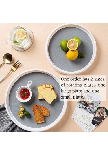 Mutfak Depolama İçin 2 Adet Döner Baharat Rafı 2 Boyut Plastik Tabanlı Yuvarlak Disk 25 Cm Ve 30 Cm Dolaplarla Uyumlu -