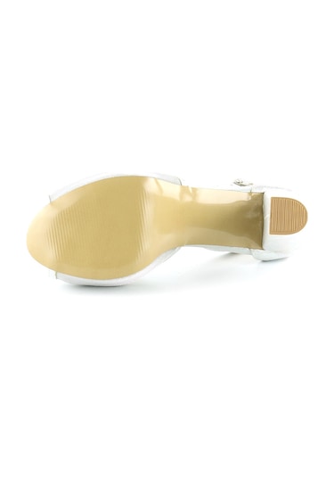 Erkan Saçmacı Carmen Lame Fileli Önü Açık Bilekten Bağlamalı Platform Topuklu Ayakkabı Lame