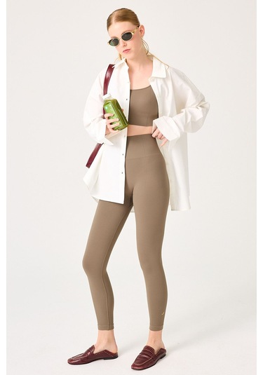 Jerf Holly Petek Desenli Yüksek Bel Tayt Yeşil 001