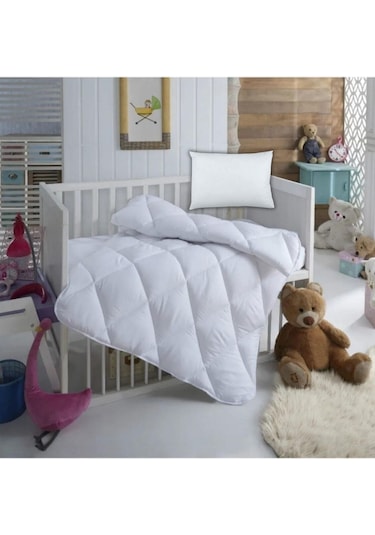 Bebek Yorgan Seti Bebe Yorganı 100x150 Cm + Bebe Yastığı