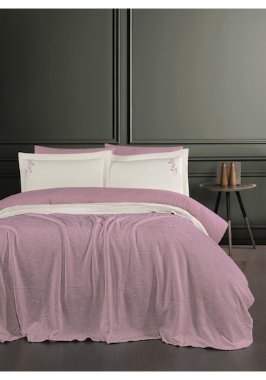 Çift Kişilik Dream Battanıyelı Nevresım Setı Talıa Puce 200x220 Lila
