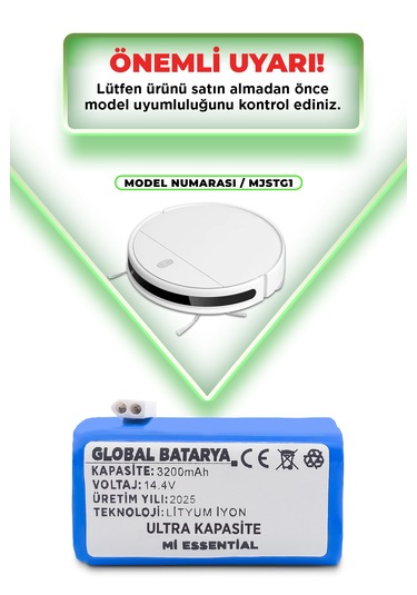 Xiaomi Mop Essential Batarya Mjstg1 3200mah Ultra Kapasite
