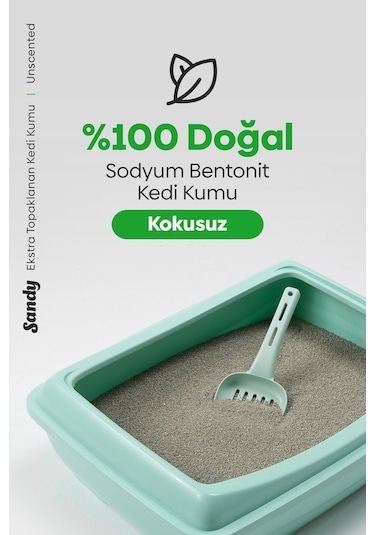 Sandy Kokusuz Ekstra Topaklanan Kedi Kumu 2 x 10 KG