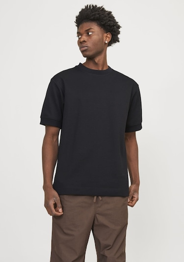 Jack & Jones Erkek Bisiklet Yaka Kısa Kollu Tişört - Deco 12253379 Black Siyah