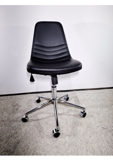 Bintaşmobilya Siyah Deri Rahat Ofis Personel Çalışma Sandalyesi