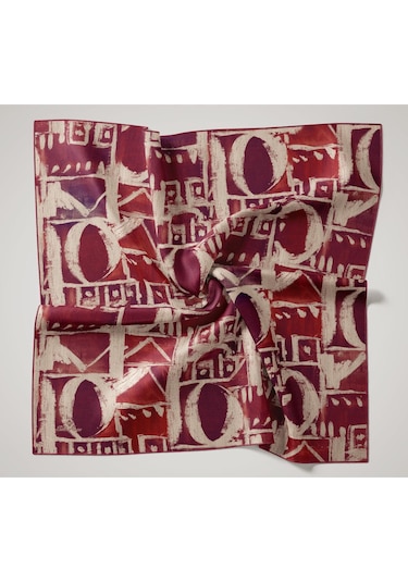 Silk Home Twill İpek Eşarp 11462-02 Bordo, Mürdüm, Bej