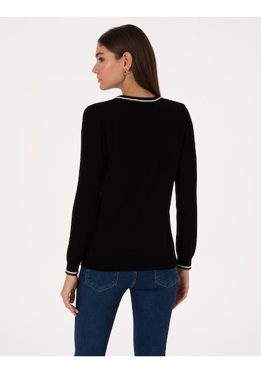 Pierre Cardin Kadın Siyah Kazak /triko 50315910-vr046 Siyah