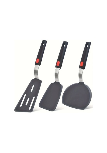 Brightnova 3 Pack Spatula 3 Adet Silikon Spatula Seti 600 C Isıya Dayanıklı Yapışmaz Tencere Mutfak Aletleri Ahşap