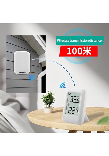 Geeroyoo Ts - Ft0401 Kablosuz Yüksek Hassasiyetli Tek Sürüklemeli Ev İç Ve Dış Mekan Sıcaklık Sensörü, Asılabilir Veya Dik Olarak Yerleştirilebilir