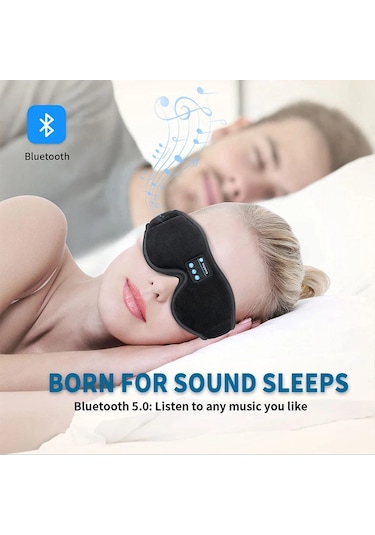 Lixiaqu01 Uyku Kulaklıkları İçin Maske Bluetooth 3d Göz Maskesi