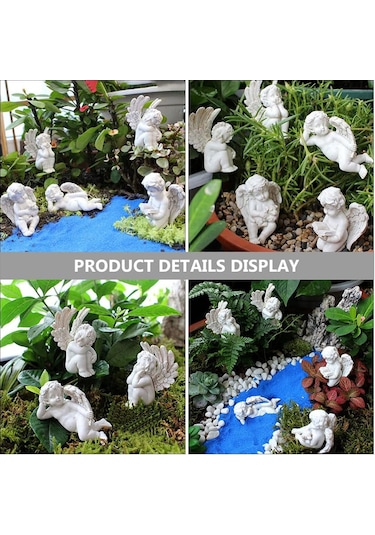 5pcs Angel Bahçe Stakes Dekoratif Çim Bahçesi Dekoratif Taş Minyatür Melek Peri Bahçesi Angel Yard Memorial Heykeli