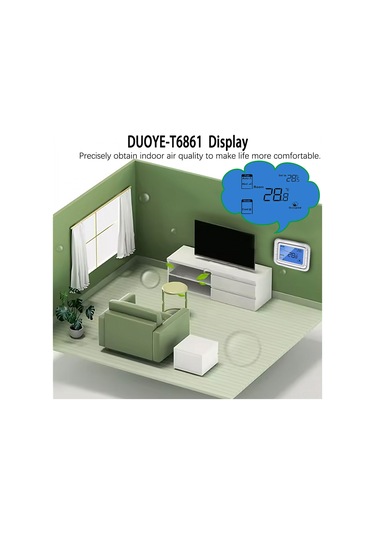 Singree T6861 Lcd Dijital Termostat: Fan Kontrolü, Oda Sıcaklığı Ayarlama, Isıtma/soğutma Modu, Zamanlayıcı, Abs Malzeme