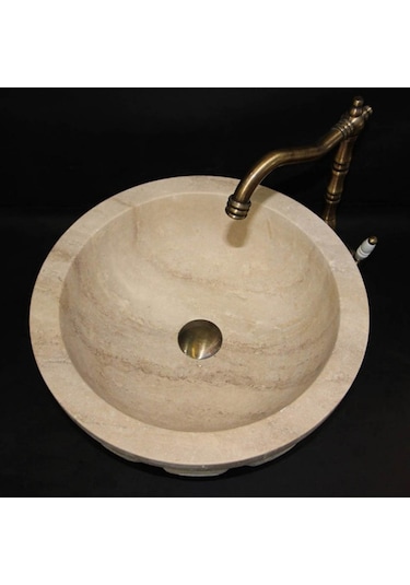 Traverten Kavun Dilimli Mucartalı Lavabo