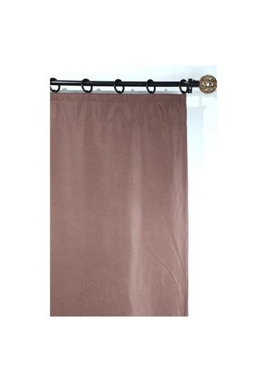 Poli Perde Çift Kanat Dikey Fırfırlı Kahve Rengi