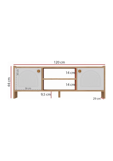 Molde Bohem Tv Sehpası Mdf Membran Kapaklı Raflı Tv Ünitesi Televizyon Sehpası Atlantik Çam - Beyaz
