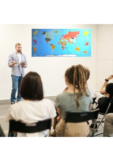 Buffer Renkli Dünya Haritası Manyetik Yapıştırıcı Gerektirmez