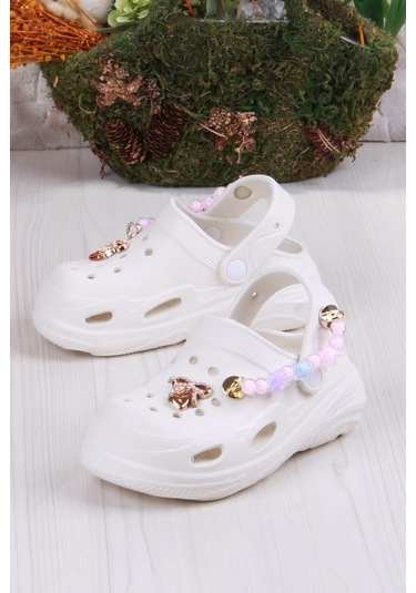 Fort Clx 6990 Plaj Deniz Havuz Terliği Hafif Rahat Esnek Kız Çocuk Terlik Bej