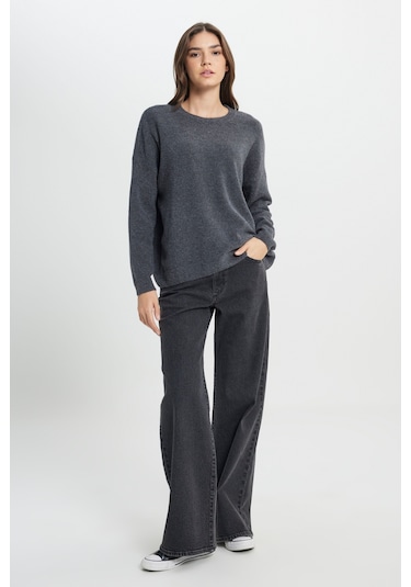 Wrangler Regular Fit Normal Kesim Antrasit Triko Hırka W242710037 Antrasit Melanj