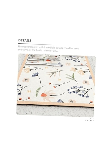 Çiçekli Kaymaz Servis Matı Çok Renkli