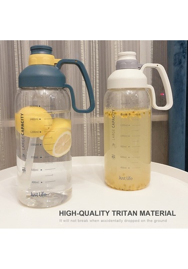 Geeroyoo Büyük Kapasiteli 1.8l Taşınabilir Spor Su Şişesi, Sızdırmaz Kapak Ve Dayanıklı Tasarım, Outdoor Ve Fitness İçin İdeal Beyaz