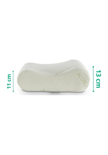 Rudu Aloevera Kılıflı Medikal, Boyun Destekli Çift Taraflı Ortopedik Visco Yastık 51x41x13-11cm 1350gr Beyaz - Yeşil