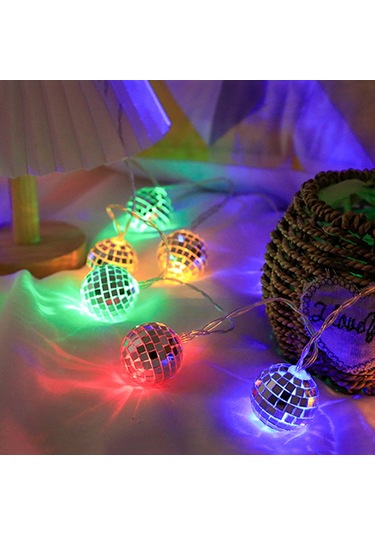 Shineyee 3 Metre 20 Led Renkli Ayna Top Mermer Işık Zinciri - Sürekli Açık Ve Yanıp-sönen Mod 3xaa Pil Gerekiyor, Pil Dahil Değil