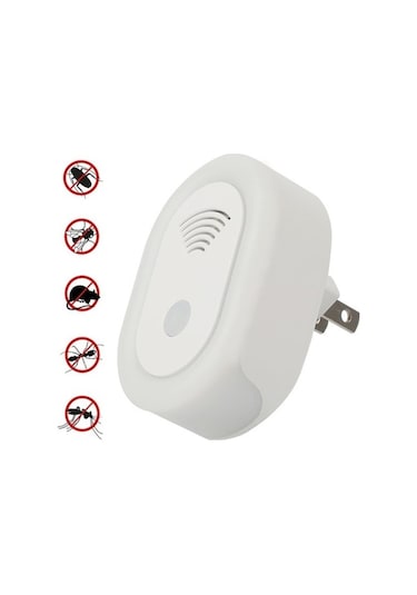 Rogfer Ayarlanabilir Gece Lambası Ultrasonik Sivrisinek Kovucu Elektronik Beyaz